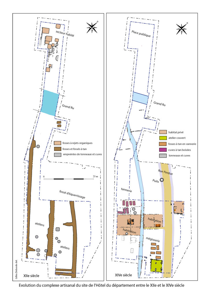 Evolution du complexe artisanal du site de l’Hôtel du département entre le XIIe et le XIVe siècle